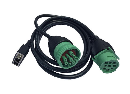 La hembra verde del Pin J1939 de Deutsch 9 al varón de HD15P y al varón J1939 partió el cable de Y