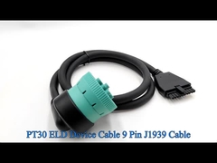 PT30 Cable del dispositivo ELD 9 Pin J1939 Cable para el dispositivo de registro electrónico camiones pesados en América del Norte