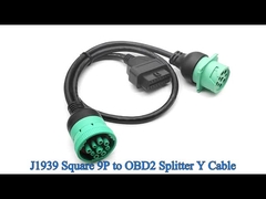 J1939 9 Pin para OBD 2 OBD2 16 Pin Splitter Y Cable 9Pin Splitter Arnés de alambre para GPS de camión