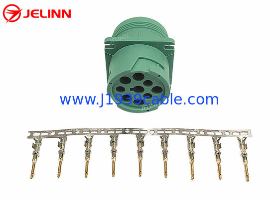 Tipo verde - 2 conector del enchufe masculino del Pin J1939 de Deutsch 9 con 9 PCS de pernos