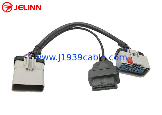 RP1226 cable femenino del divisor Y de la hembra de Pin Male To RP1226 del gris 14 y 16 del Pin OBD2 OBDII