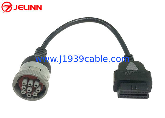 Cable gris CAT 9 Pin para OBD 2 OBD2 16 Pin para Caterpillar