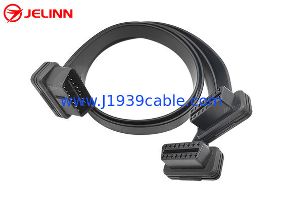 Varón de ángulo recto 24V de OBD2 OBDII J1962 a doblarse cable plano femenino de Y
