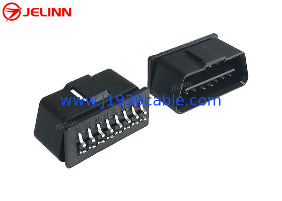 16 conector del enchufe masculino del Pin J1962 OBD2 OBDII con los pernos curvados en la parte posterior