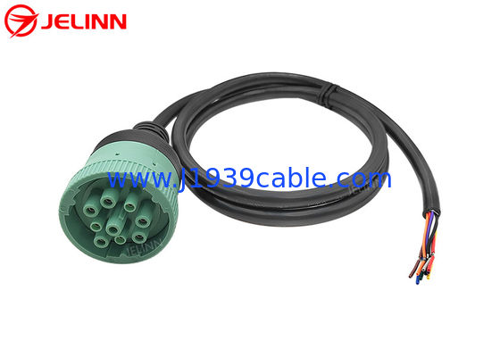Verde J1939 9pin para el cable de cola de cerdo de extremo abierto