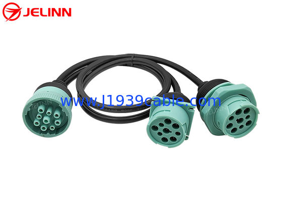 Alemán 9 pines J1939 Conector macho Hembra cable Y dividido