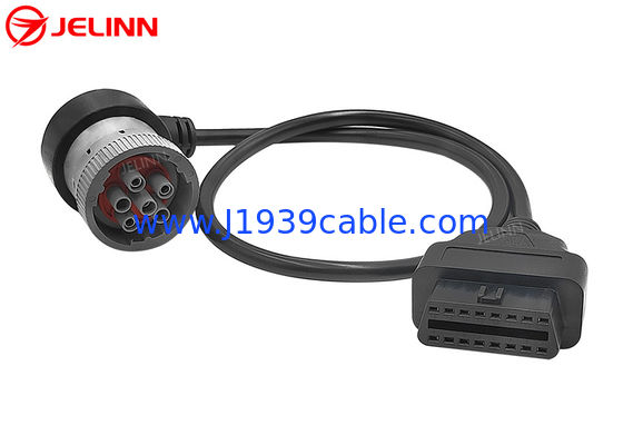 Ángulo recto J1708 Conector de 6 pines a cable de conector OBD 2 para dispositivos de diagnóstico o rastreadores