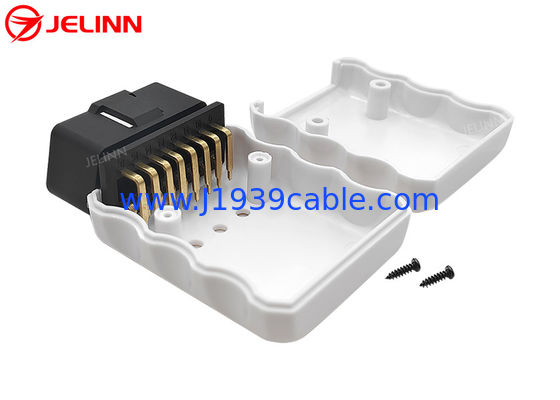 OBD2 Revestimiento OBD 2 Revestimiento y conector masculino con pines en ángulo recto